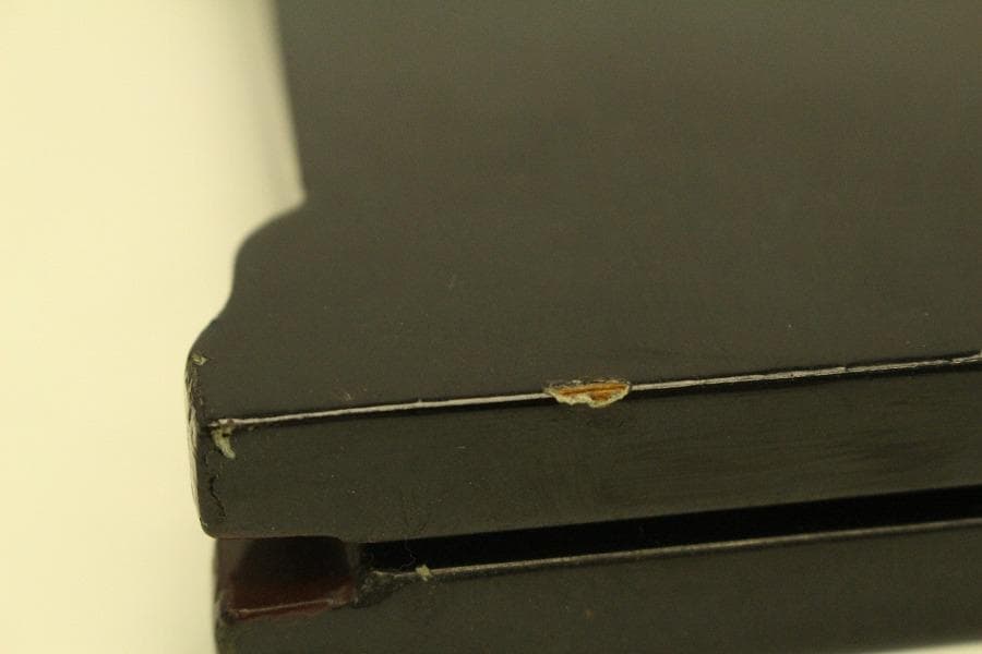 螺鈿 釣り人物 風景 飾 二枚折 置物(A973)