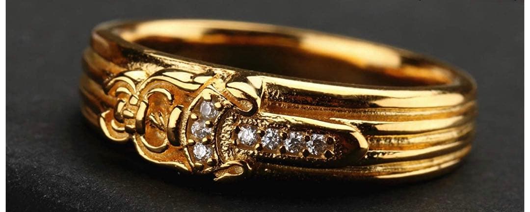 シルバー925素材 22kgp ゴールド ダガーリング パヴェ CZ ストーン金