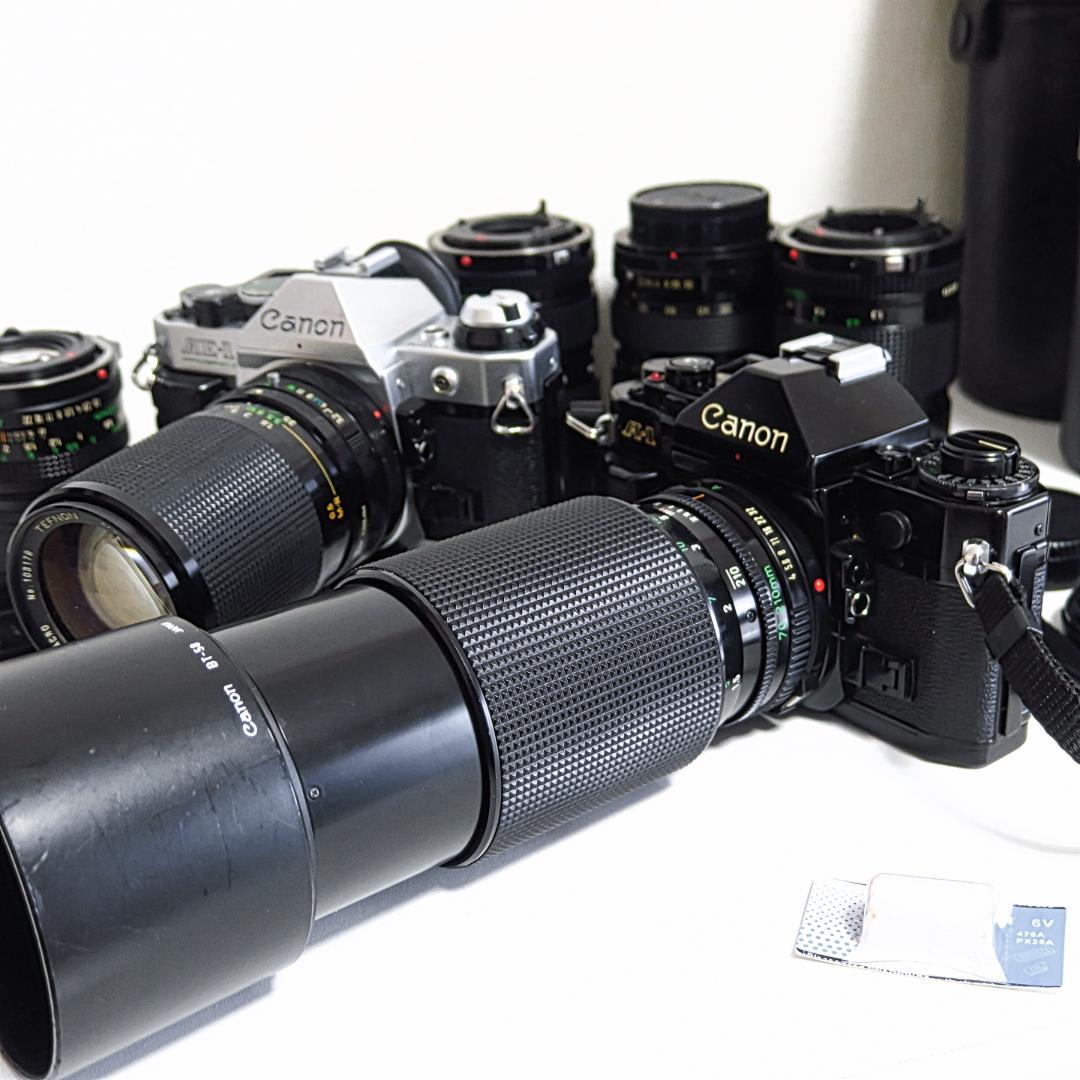 CANON A-1本体 AE-1+P本体 交換レンズ6本 取説 ジャンク