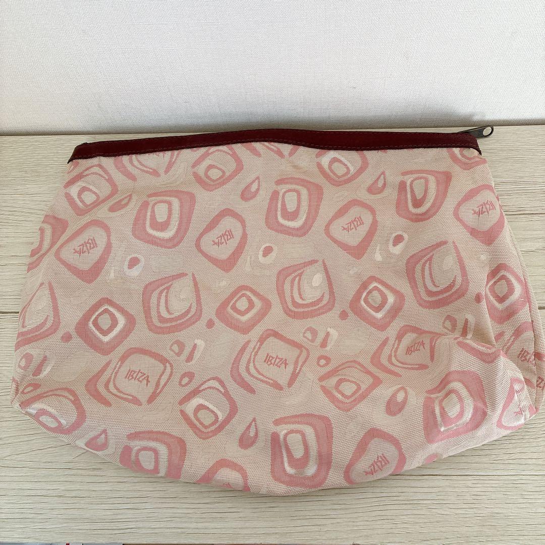 未使用 IBIZA イビザ 赤茶 レザー ハンドバッグ 革 ポーチ付き