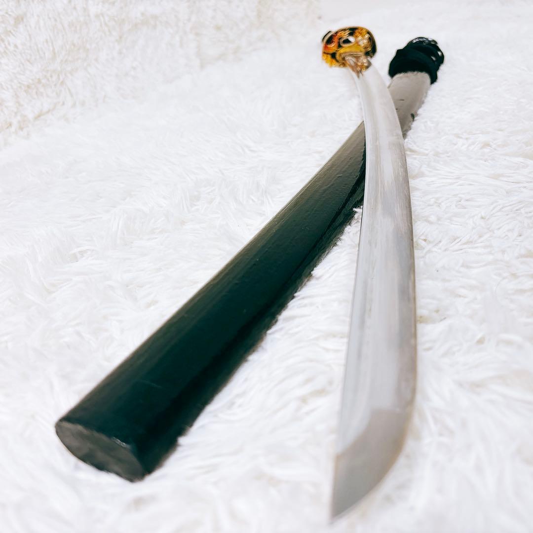 ✨希少品✨ 模造刀 日本刀 風神 雷神 龍 虎 黒鍔 鞘 武具 武器 刀 剣