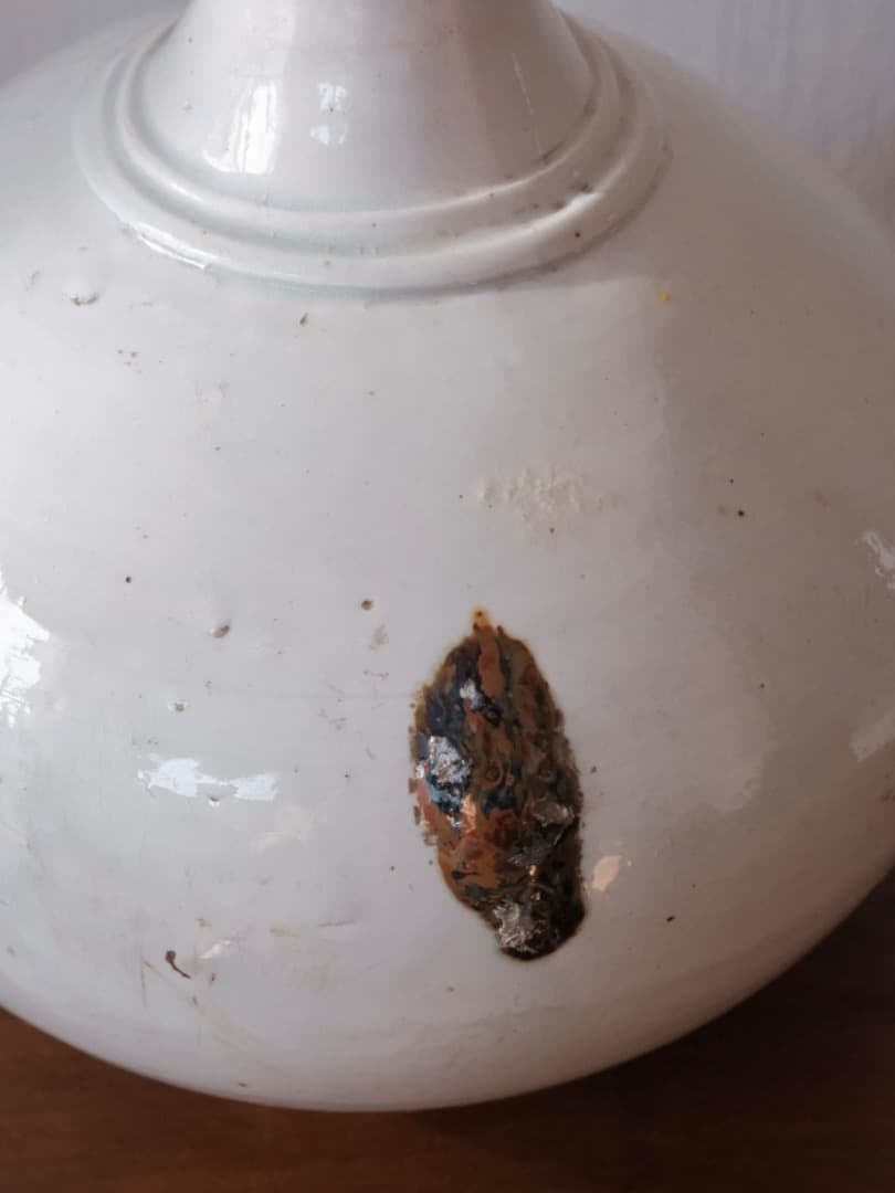 朝鮮美術　李朝　白磁　徳利　花瓶　古陶磁　古民藝　箱付　古道具　Q2316