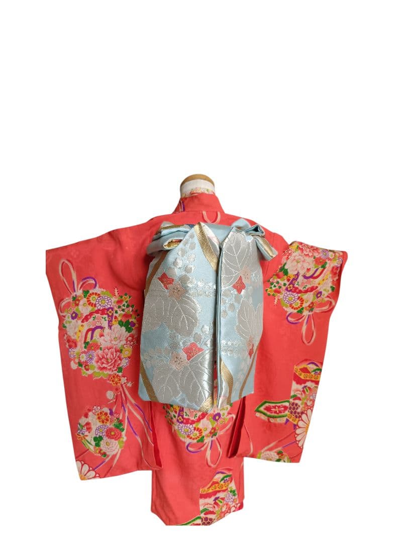 専用です☆アンティークオレンジピンクの着物とミニだらり帯