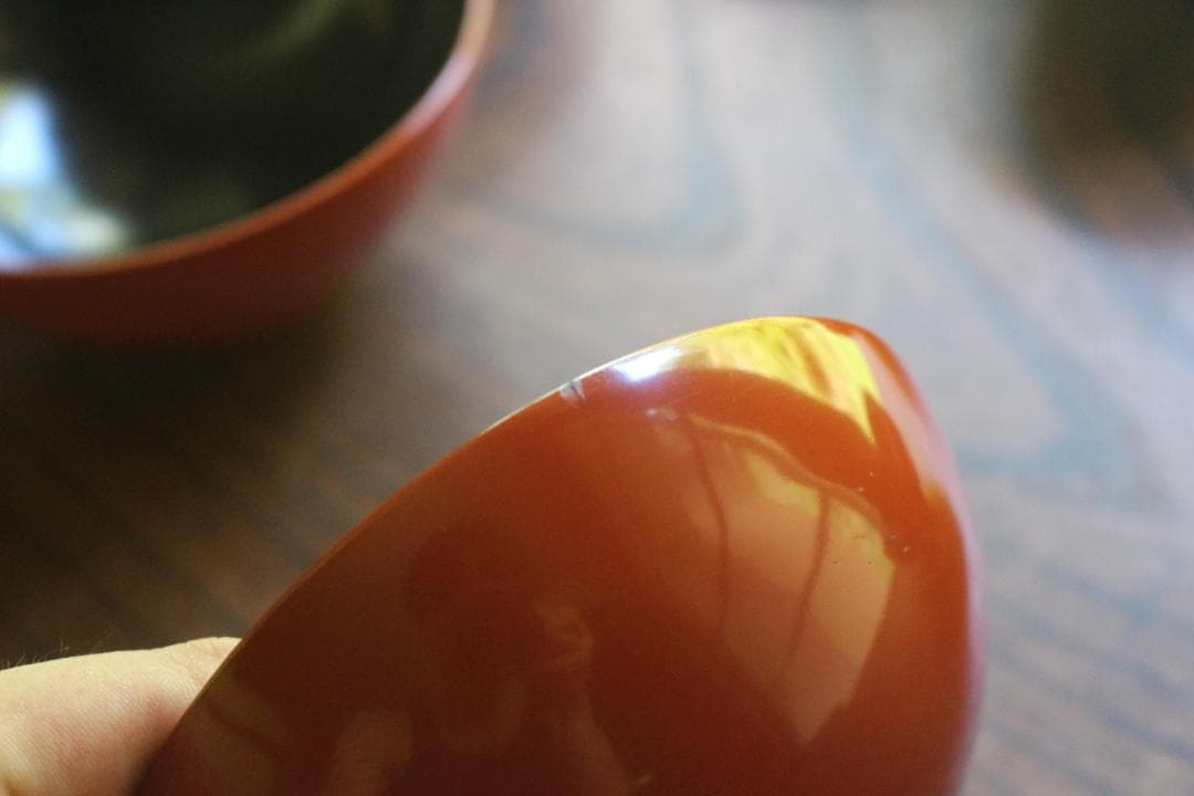 絵柄選択可！時代朱漆に優美な草花沈金のお椀10点（検輪島塗懐石椀沈金椀