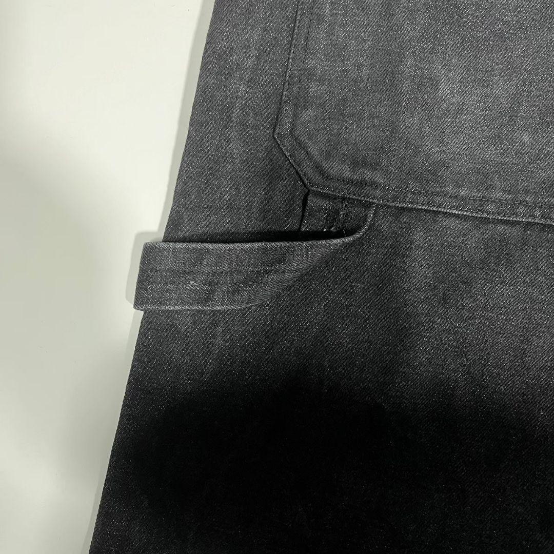 00s バランスストリートウェアワイドブラックデニムパンツロゴ刺繍BALANCE