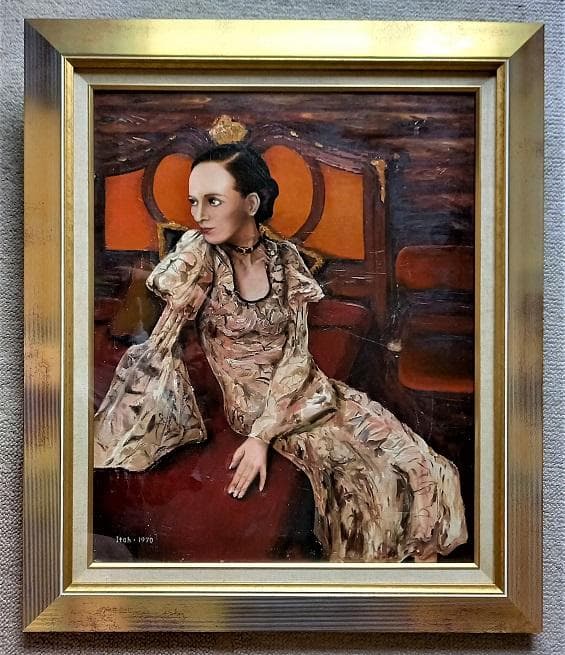 伊藤和生　1970年制作　「女性像」　油彩画　　Ｆ15号　 真作保証 伊藤和生 1970年制作 「女性像」 油彩画 F15号 真作保証 伊藤和生