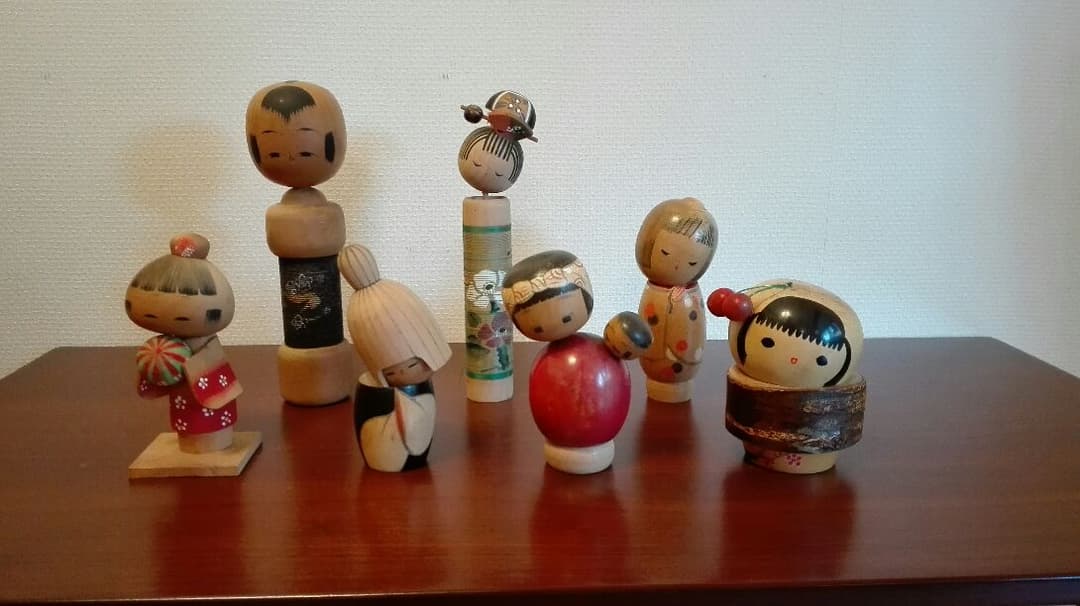 こけし18体 伝統的なこけし人形18体セット 昭和レトロ 創作小芥子