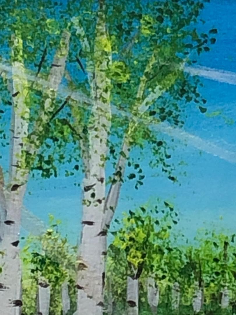 绘画「春の小川」アクリル絵/新品額縁