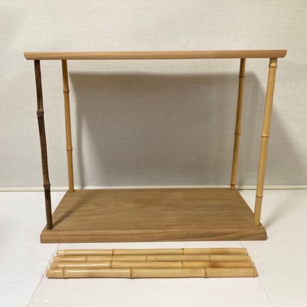 竹台子 行台子 東斉作 利休好 飾り棚 台 木製 組立式 和風 茶道具