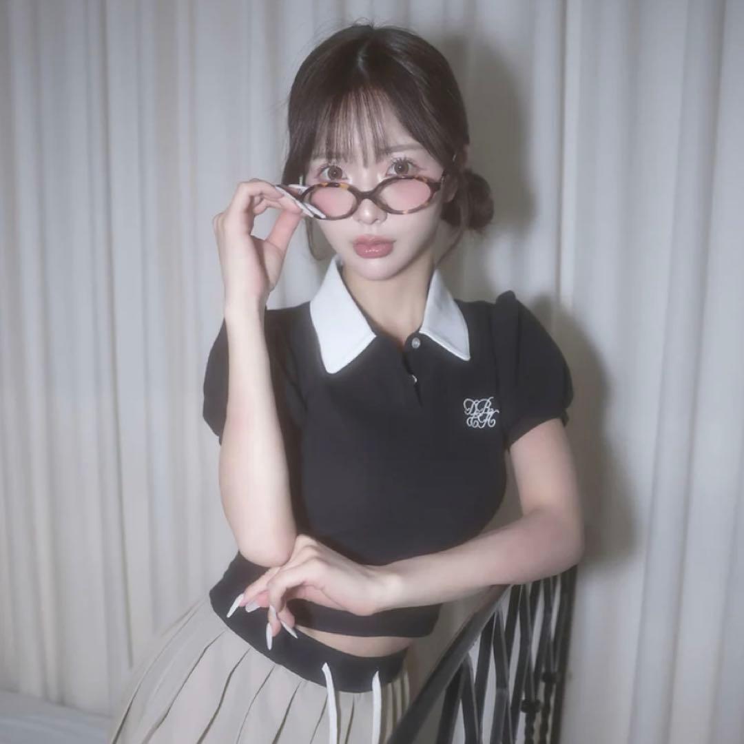 Darich ダーリッチ　DRCHバイカラーポロシャツ　ブラック　BLK