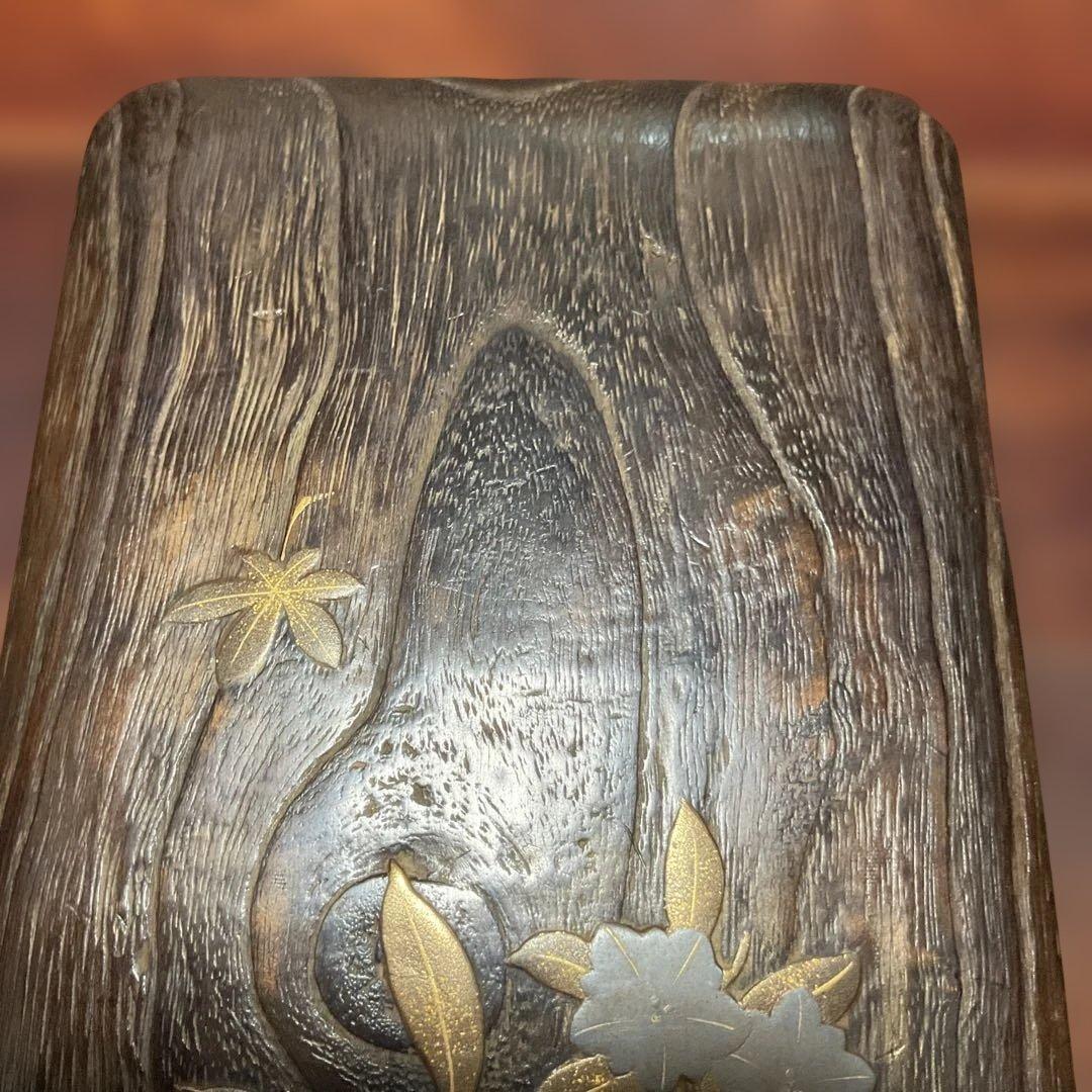 漆器 文箱 木目調 蒔絵、根来塗