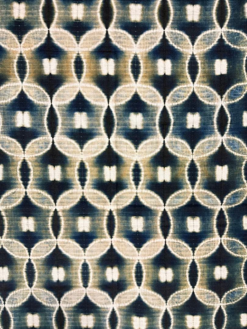 N希少「片野元彦」藍染絞り作家 有松鳴海絞り 天然藍染古布 大阪民藝館