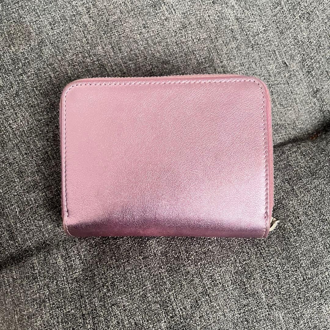 YSL 二つ折り財布 ピンク レザー