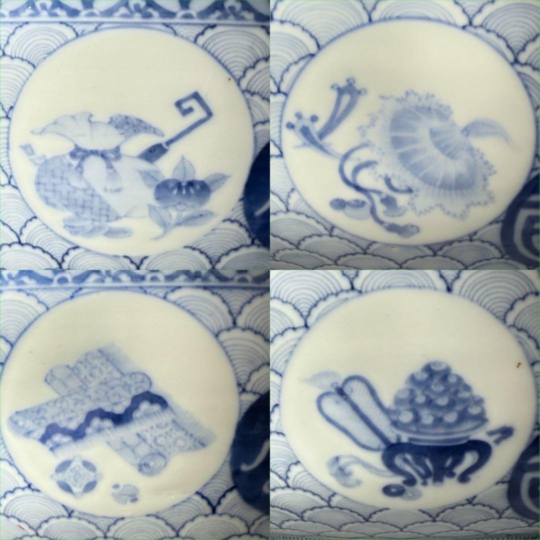 明治〜大正期　幻の窯　蔵春亭久富製磁所　染錦鶴亀文大鉢　超絶細密絵付　博物館級