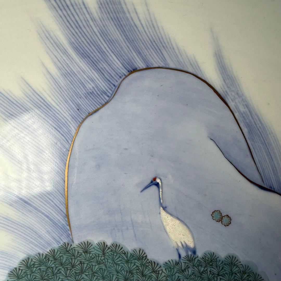 明治〜大正期　幻の窯　蔵春亭久富製磁所　染錦鶴亀文大鉢　超絶細密絵付　博物館級