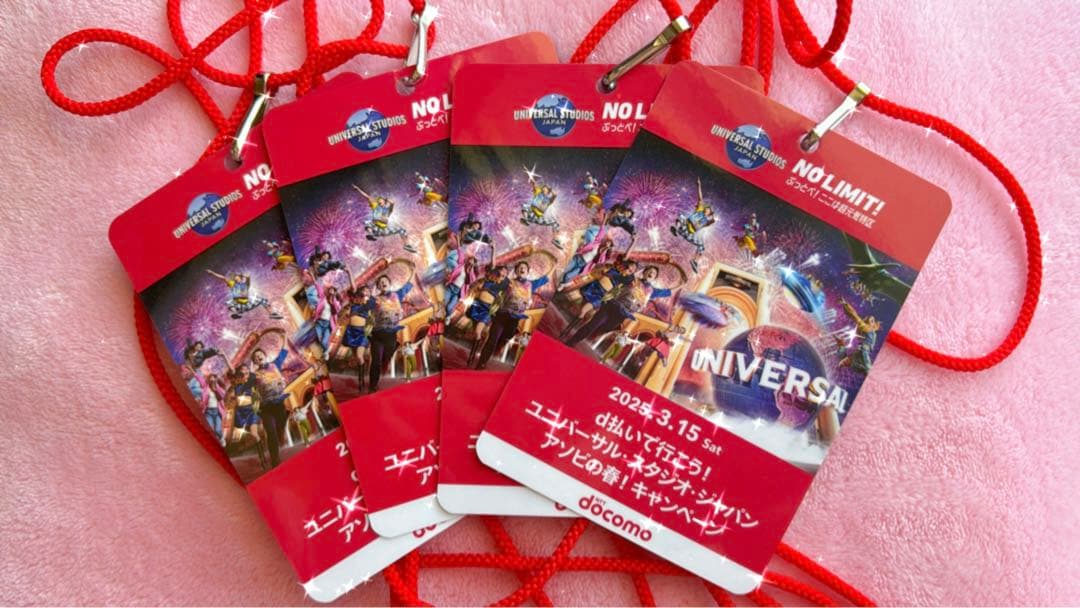 USJ ユニバーサルスタジオジャパン チケット3月15日 貸切 4枚 4人分