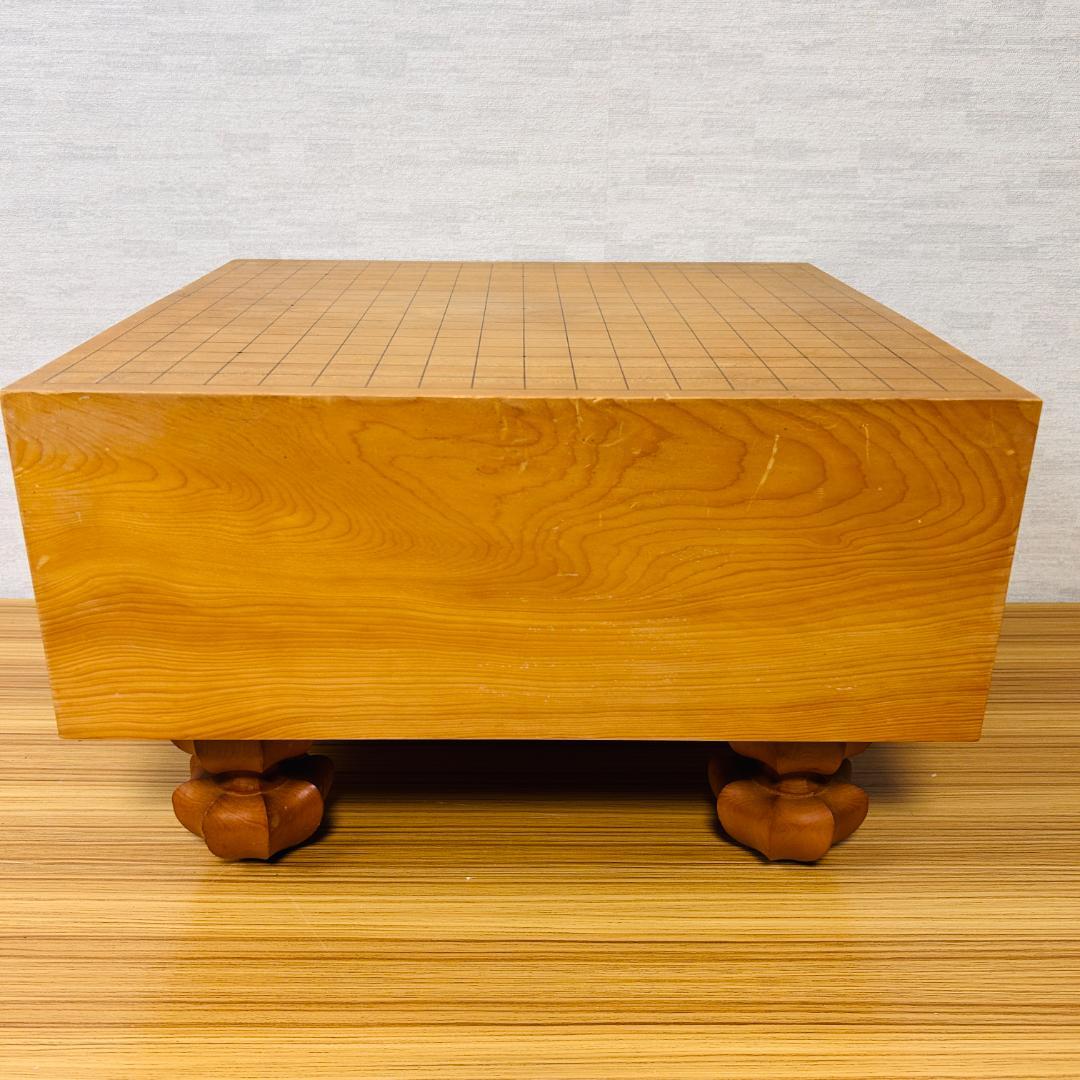 【本榧】脚付碁盤 板目 木裏 囲碁 ヘソ有り 19路盤 6寸