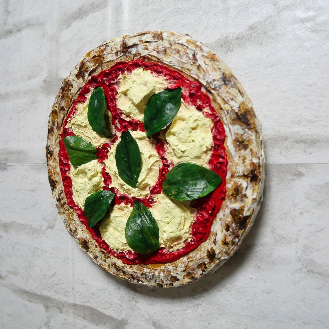 油絵 油彩 油彩画 絵 絵画 円形【ピザ】