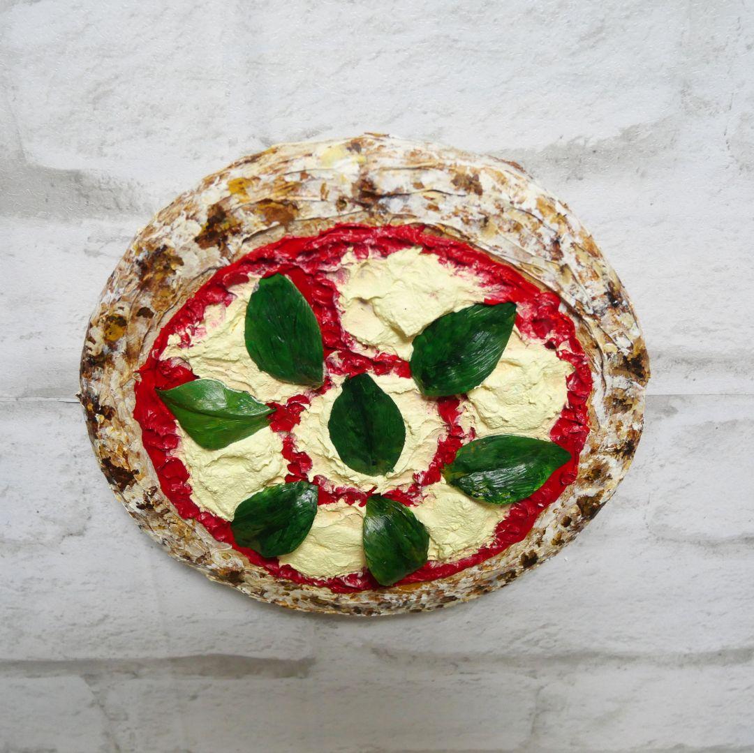 油絵 油彩 油彩画 絵 絵画 円形【ピザ】