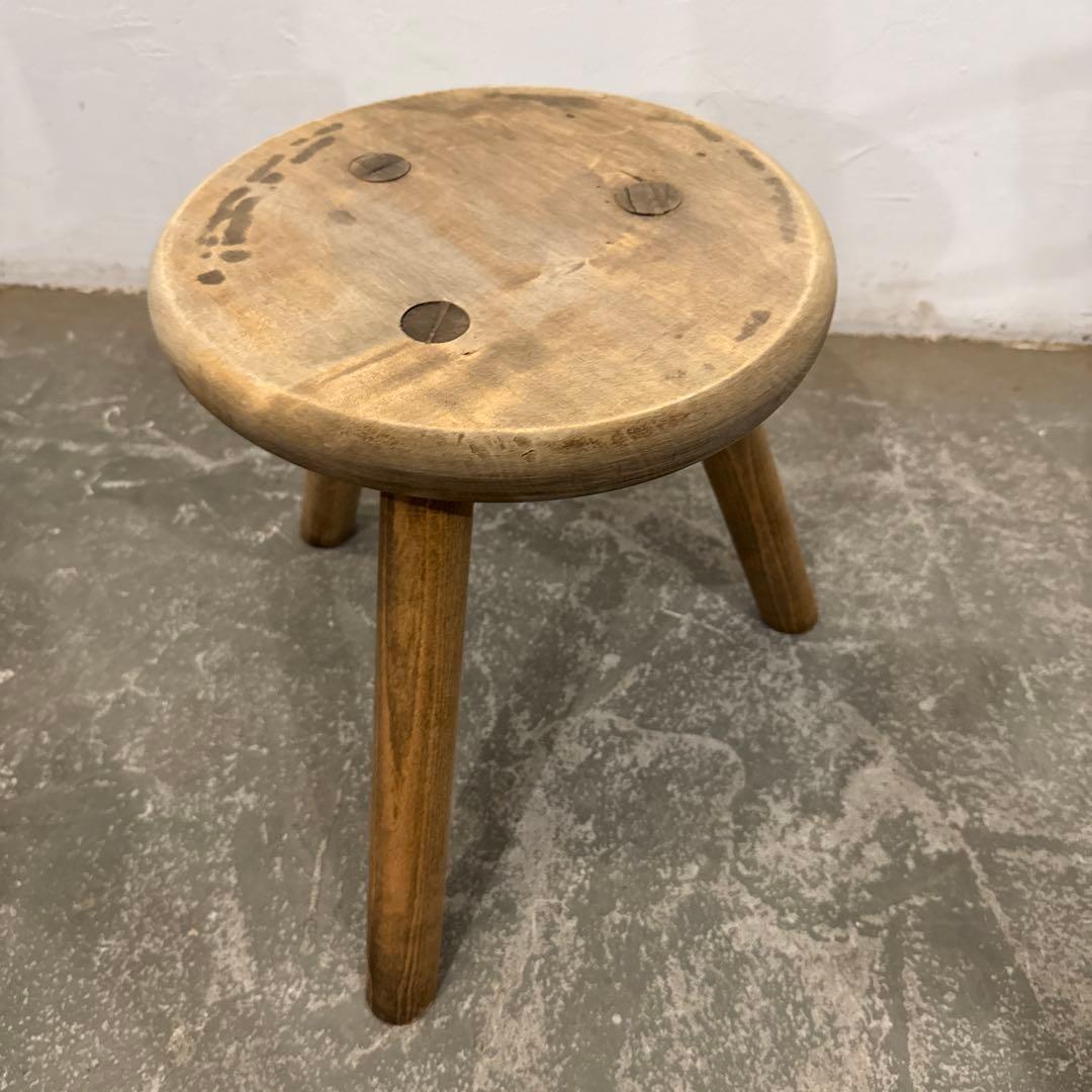 ヴィンテージ ラウンド スツール サイドテーブル 剥離
