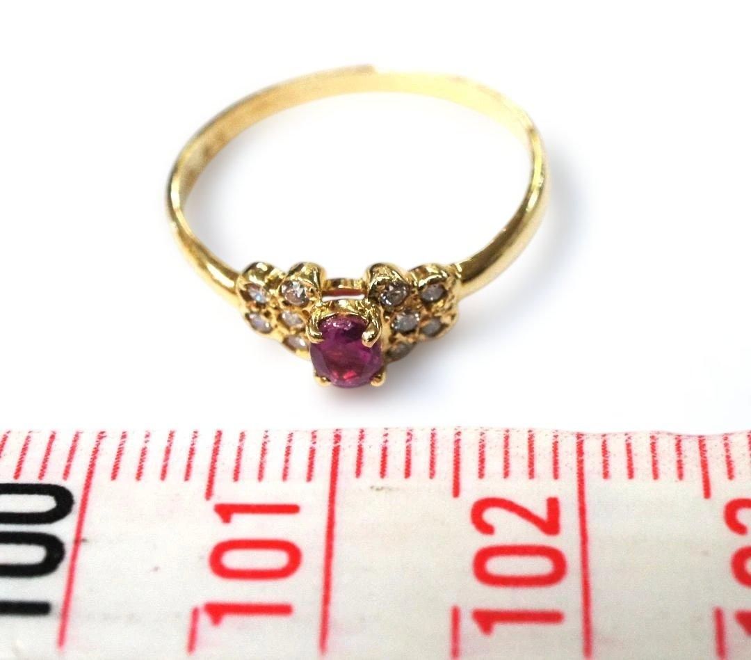 K18 ルビー ダイヤモンド リング サイズ10.5号