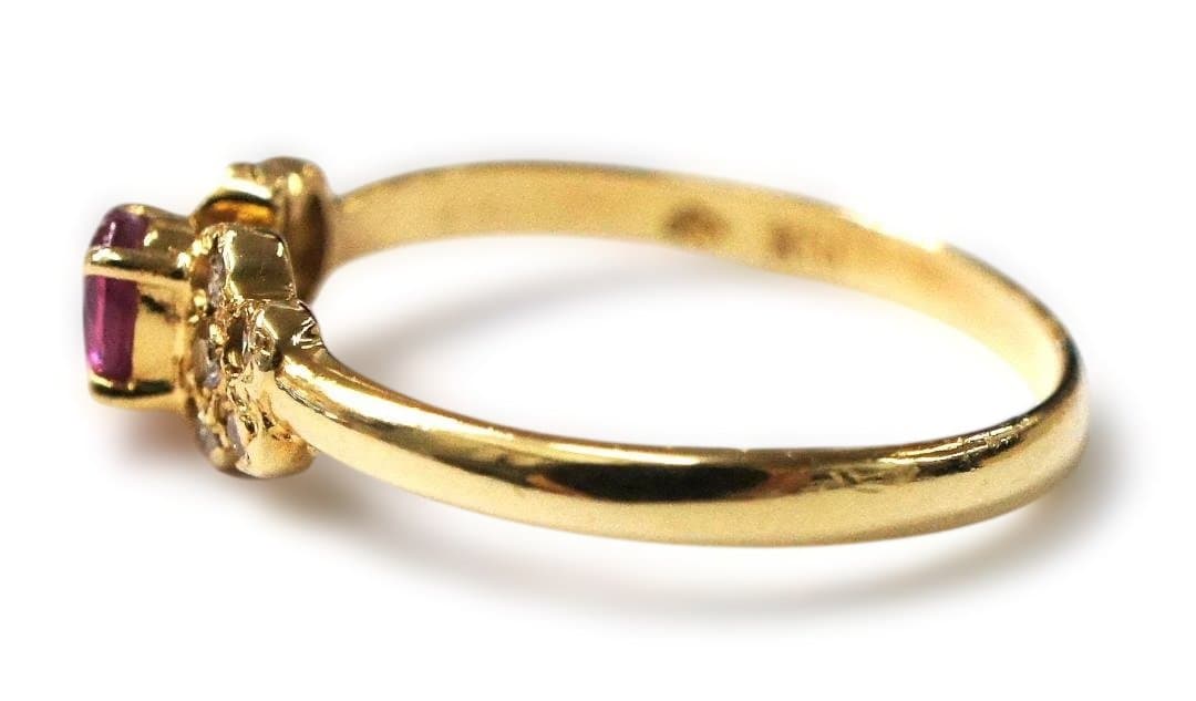 K18 ルビー ダイヤモンド リング サイズ10.5号