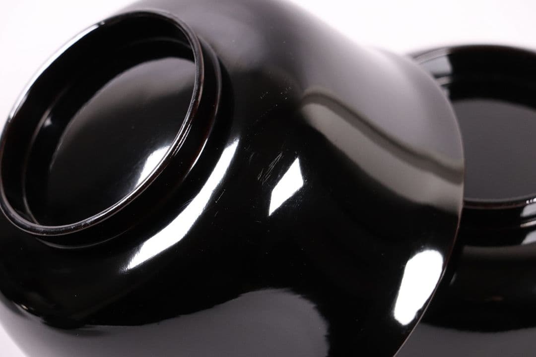 木製漆器 菊花蒔絵 黒塗 椀 五客 漆芸 茶懐石 会席道具 草花【MA286】