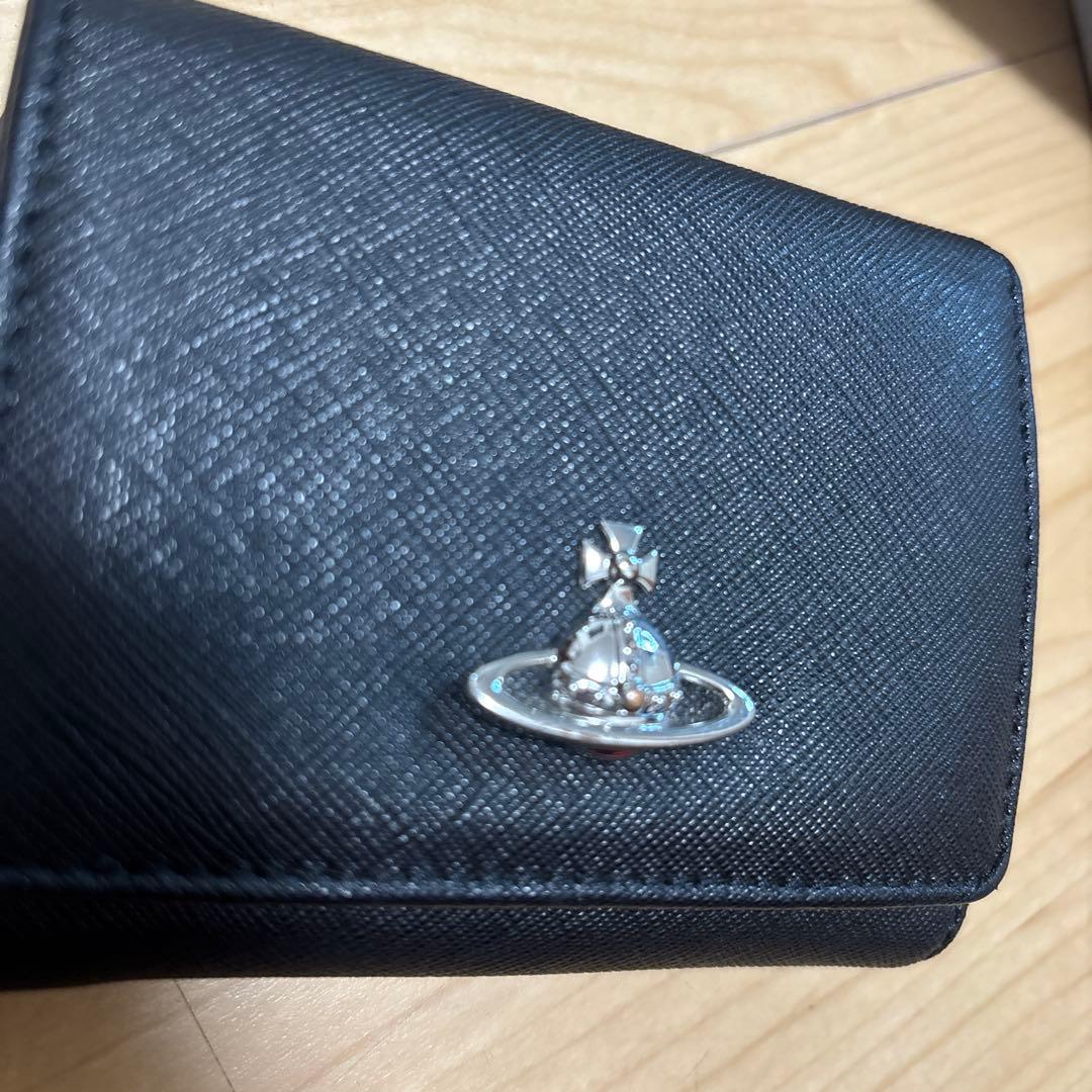 ヴィヴィアンウエストウッド がま口 2つ折り 財布 オーブ 黒　箱あり