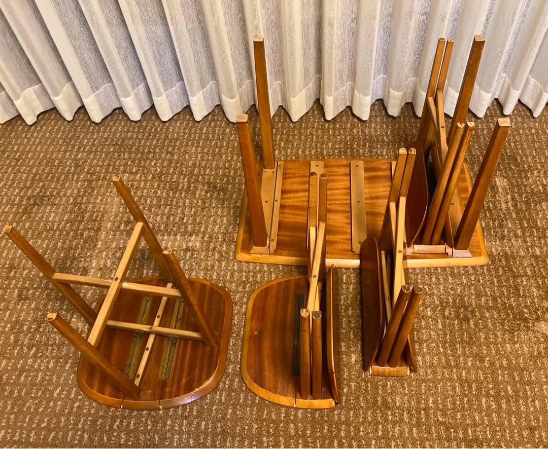 ふなこ　ヴィンテージ テーブルセット 4人掛　収納　４脚セット 北欧