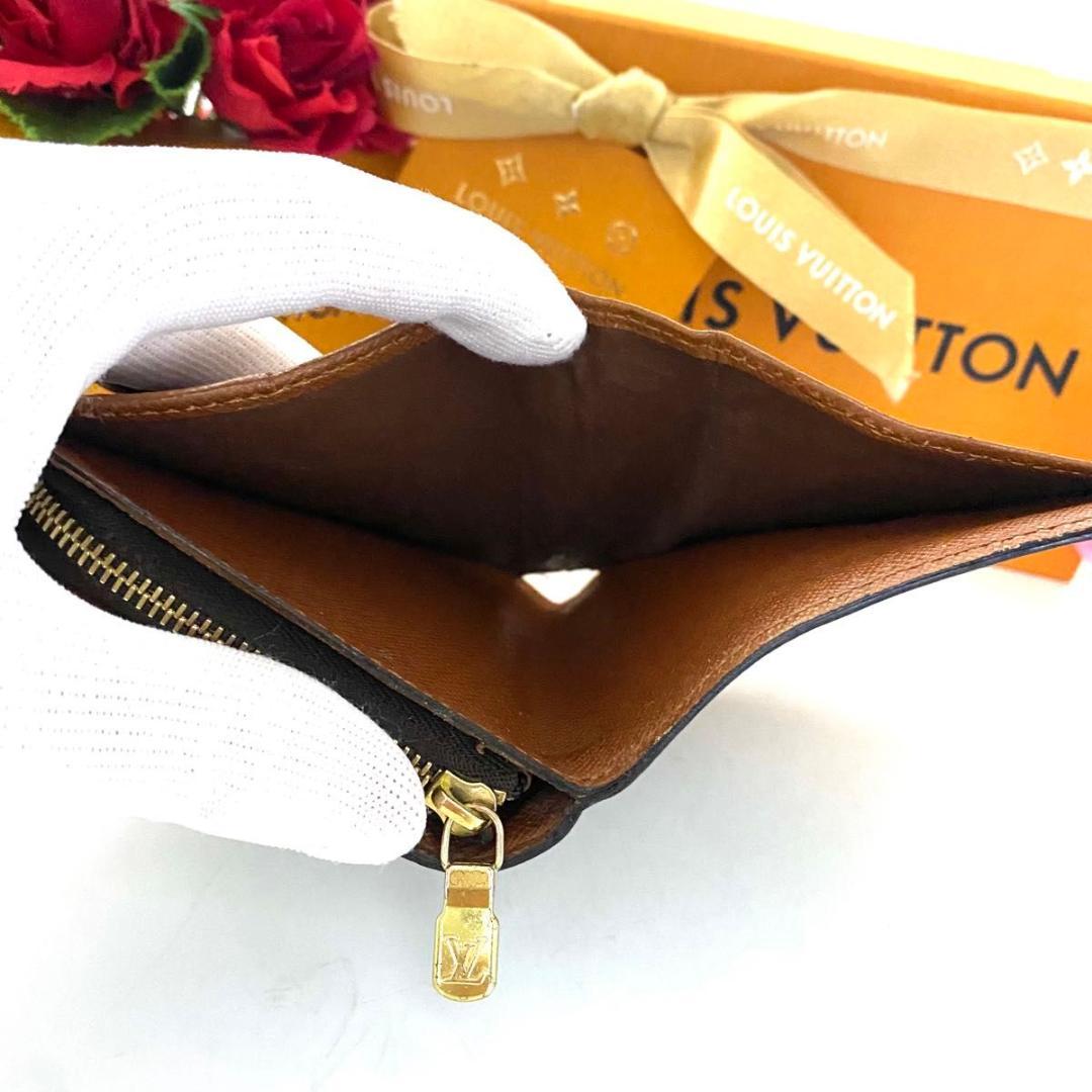 ルイ ヴィトン◎コンパクトジップ モノグラム ラウンドファスナー 二