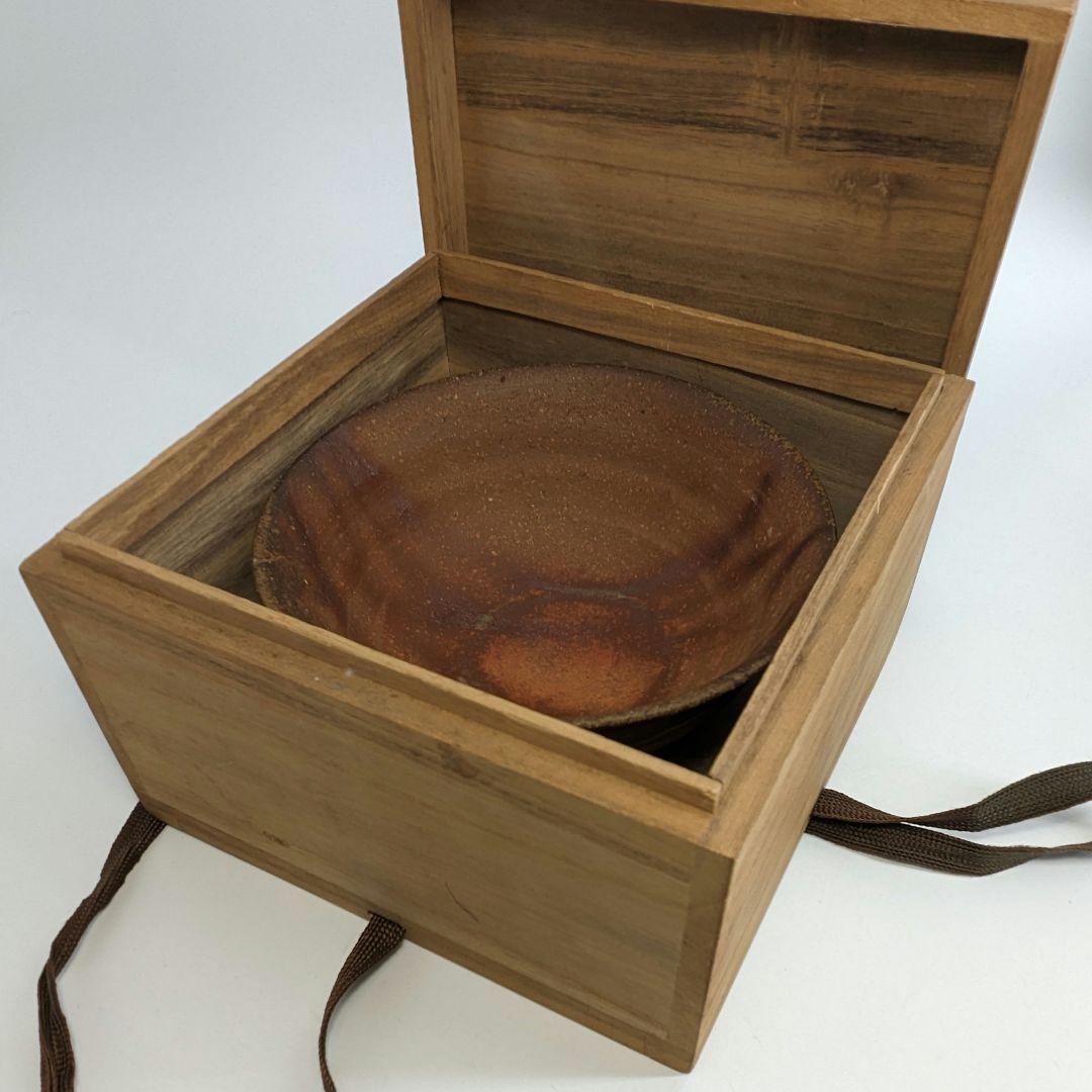 備前市指定無形文化財 小西陶蔵 備前焼 緋襷茶盌 合箱・栞 抹茶碗 抹茶茶碗