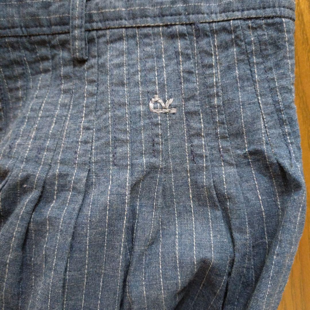 45r ガウチョパンツ キュロットパンツ ワイドパンツ ストライプ