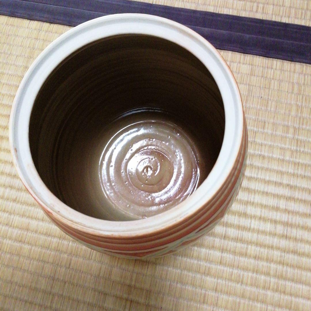 井高即山造 赤絵菱紋水指