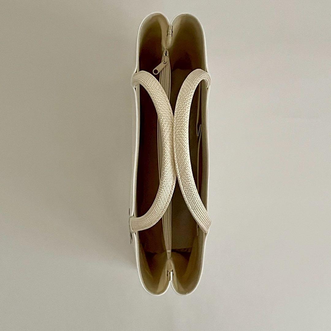 衿秀　和装バッグ　トートバッグ　お稽古バッグ　A4　白　ホワイト　日本製