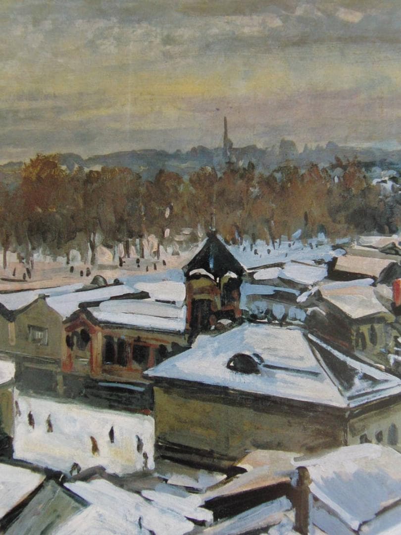 松島正幸、【札幌雪日】、希少な大判額装用画集より、美品、日本人画家、新品額装付