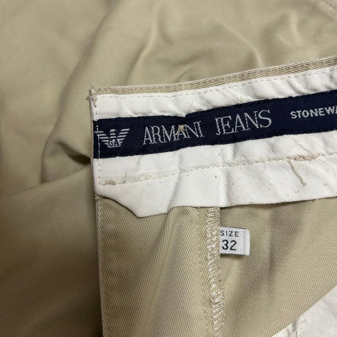 ARMANI JEANS 90s2タックチノショートパンツベージュチノパンワイド