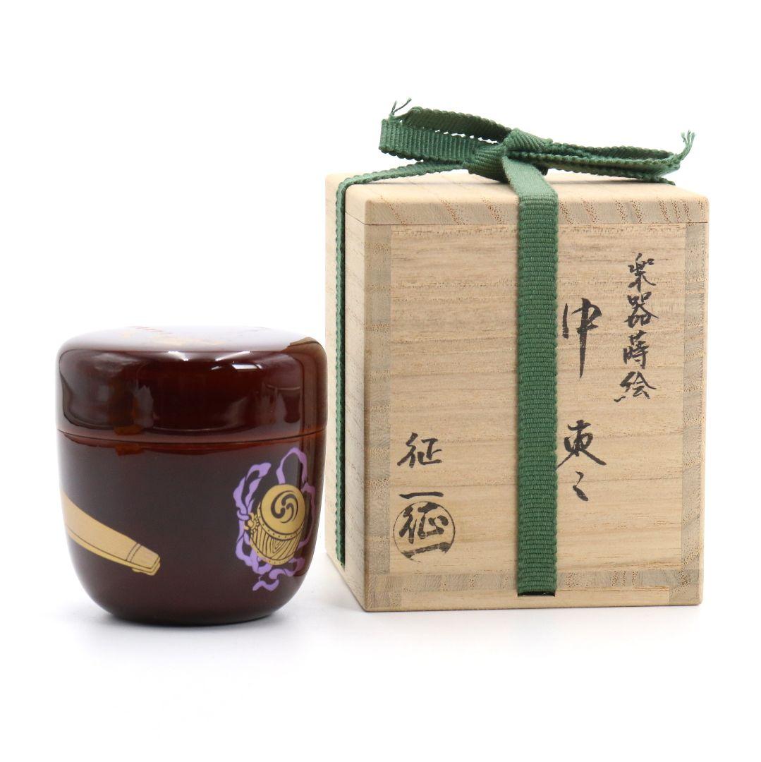 茶道具 棗 大棗 松葉散し 中村宗尹 作 銀地 表千家 裏千家 【匿名配送