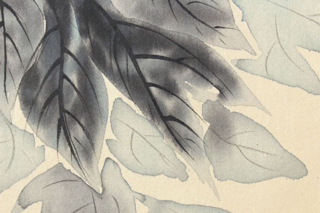 No5207 掛軸 稲垣伯堂 牡丹図 着色絹本 日本画 古画 古美術 送料