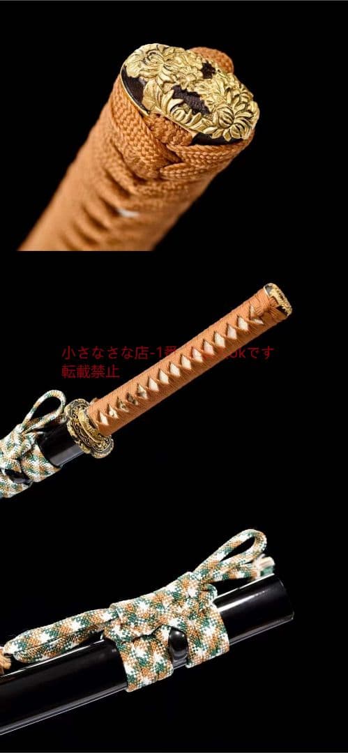 精彫銅装鎏金鎏銀月夕花晨 古兵器 武具 刀装具 日本刀 模造刀 居合刀