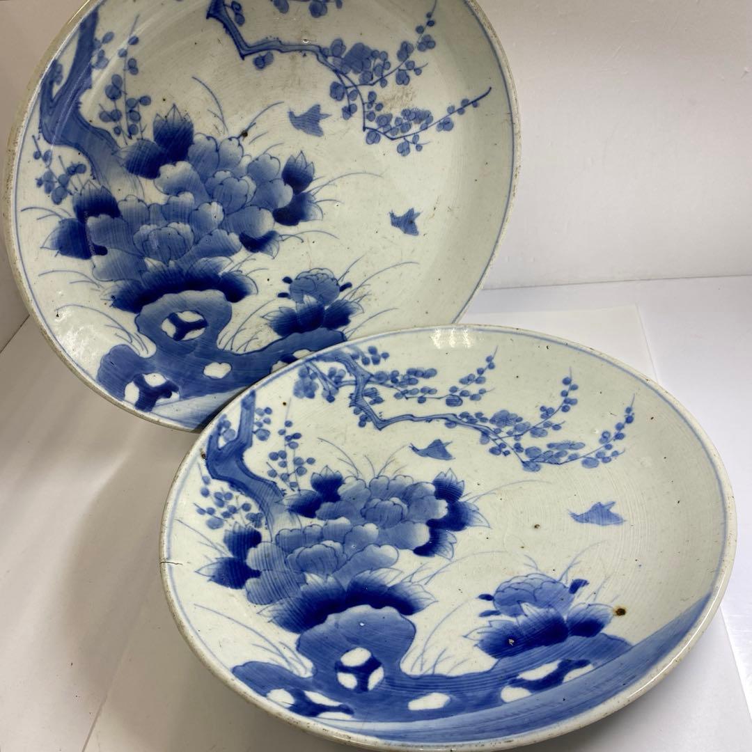 専用 古伊万里 染付大皿2枚 直径35/36㎝ 東Y7-0312① - メルカリ