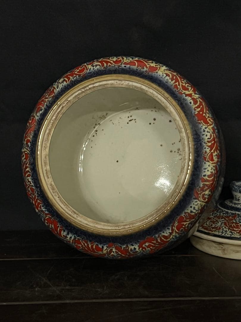 倉庫整理品】中国古美術/清時代呂鈞窯壺【大清乾龍年製】在銘：XG66