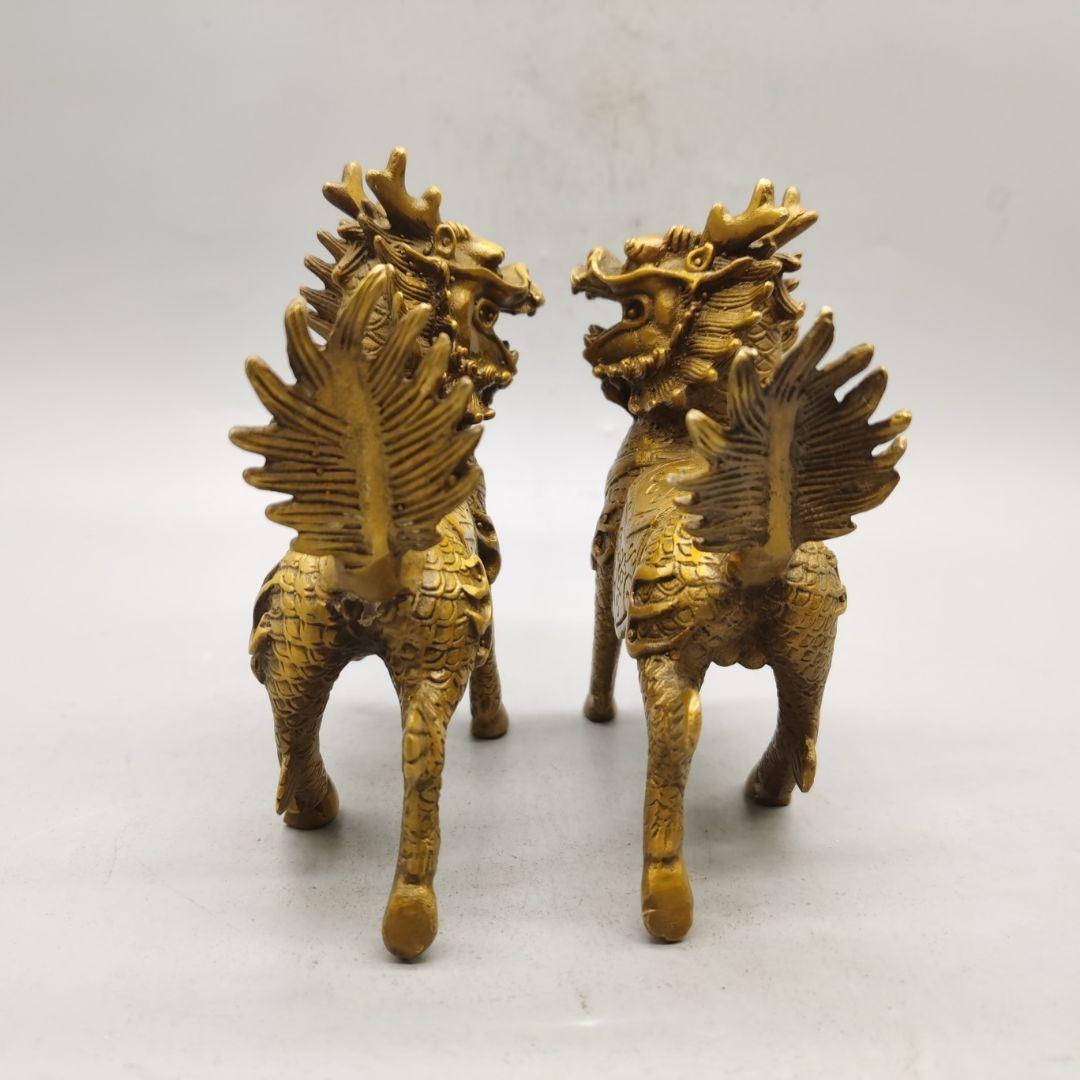 銅器 麒麟 鎮宅 辟邪 開運 風水 招財 置物 装飾品 工芸品