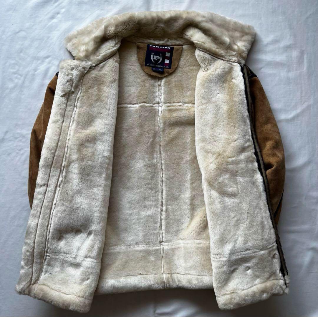 phat farm ファットファーム　ムートンジャケット　b-3 レザー　レア