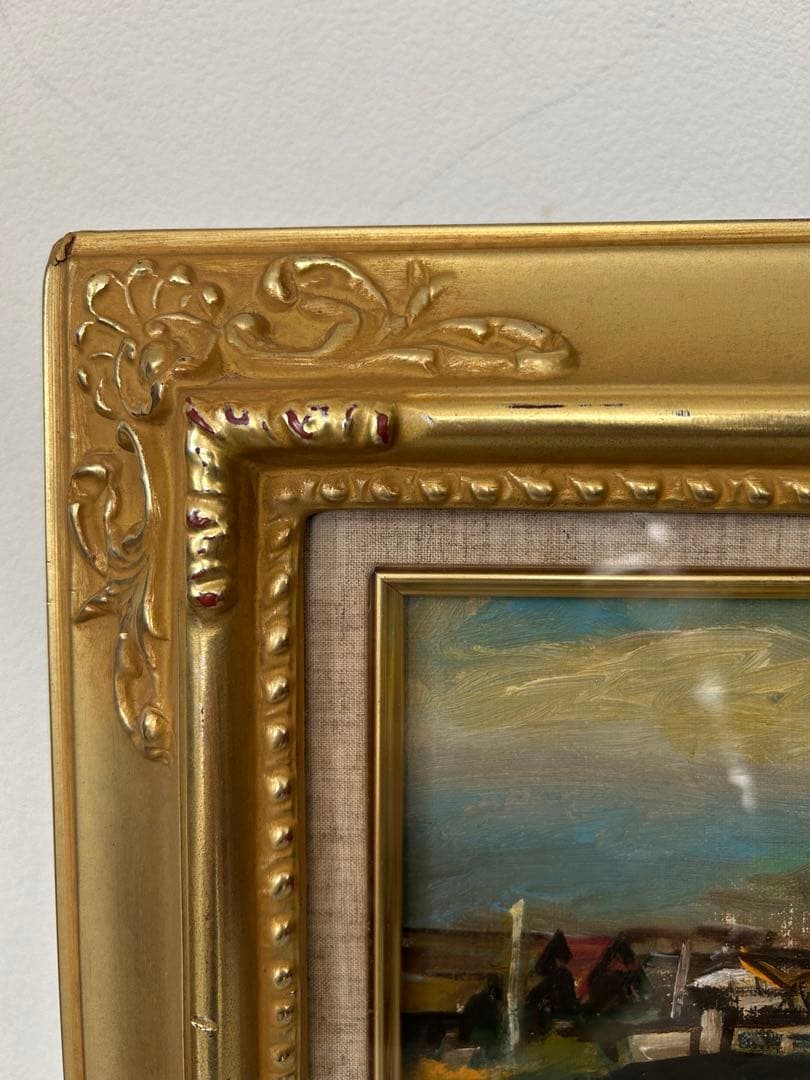 高橋益之 【小樽運河】油絵　F4号　油彩画　額縁