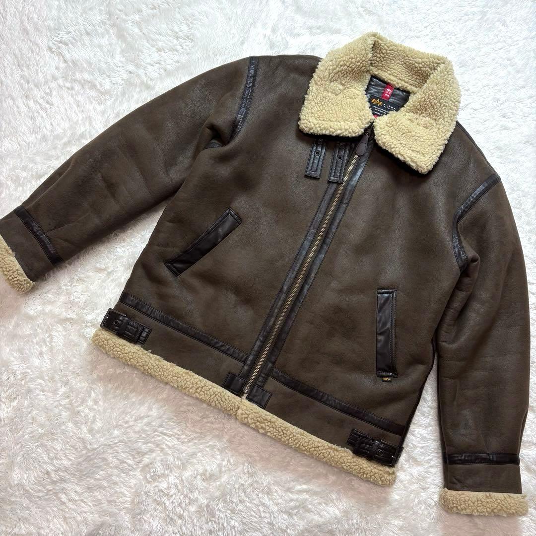 完売 ALPHA INDUSTRIES ブラウン B-3 XL ムートン
