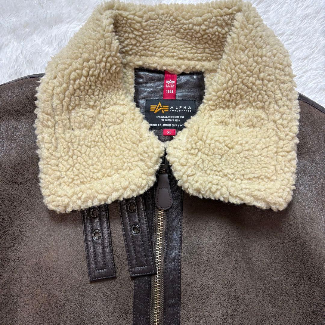 完売 ALPHA INDUSTRIES ブラウン B-3 XL ムートン