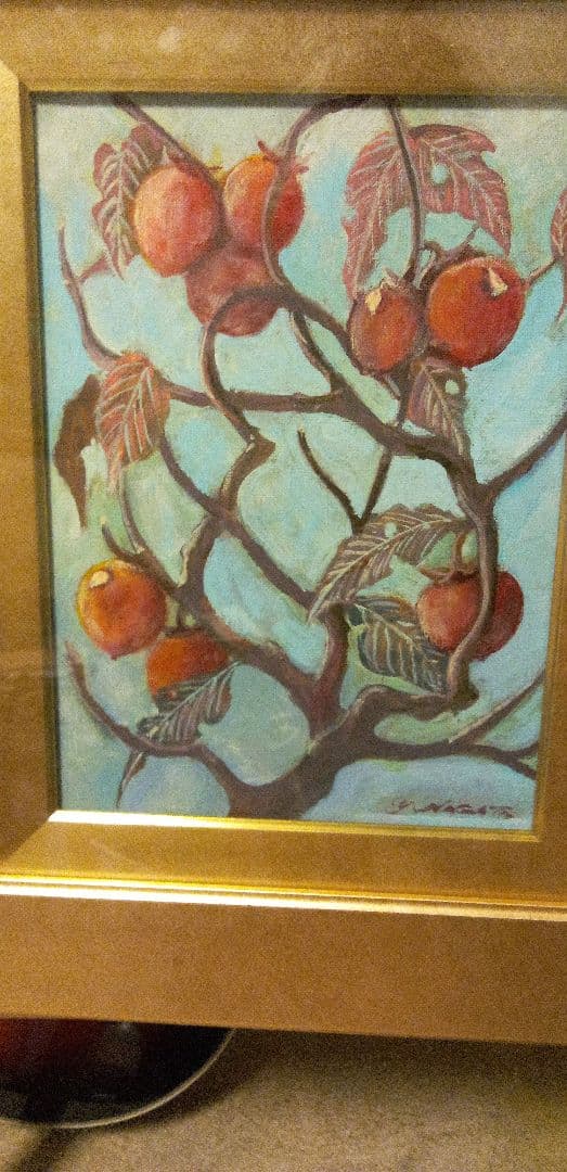 絵画 永田芳郎作 画題 実りの秋 F4号 アクリルキャンバス画