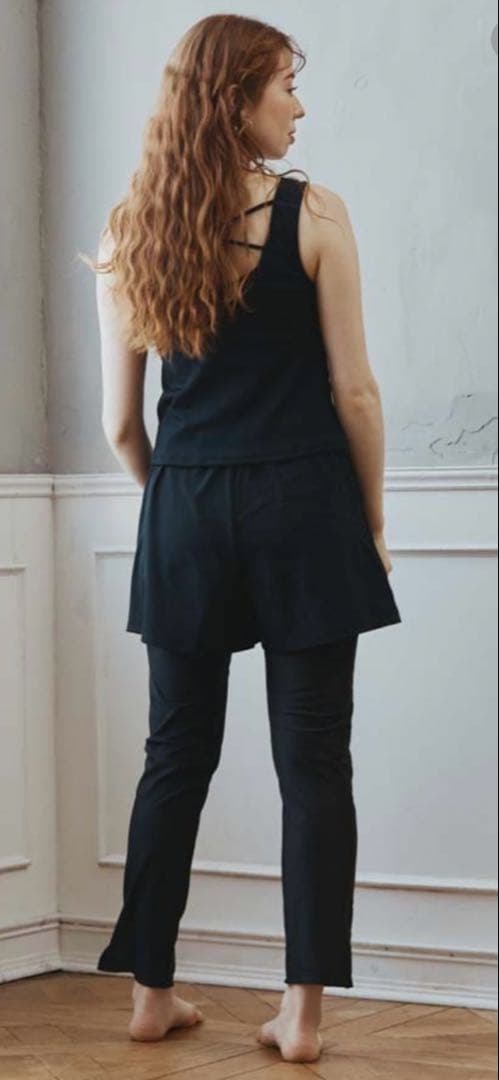 ポケット付きハーフジップラッシュパーカー＋リブタンキニ水着+レギンス5点セット