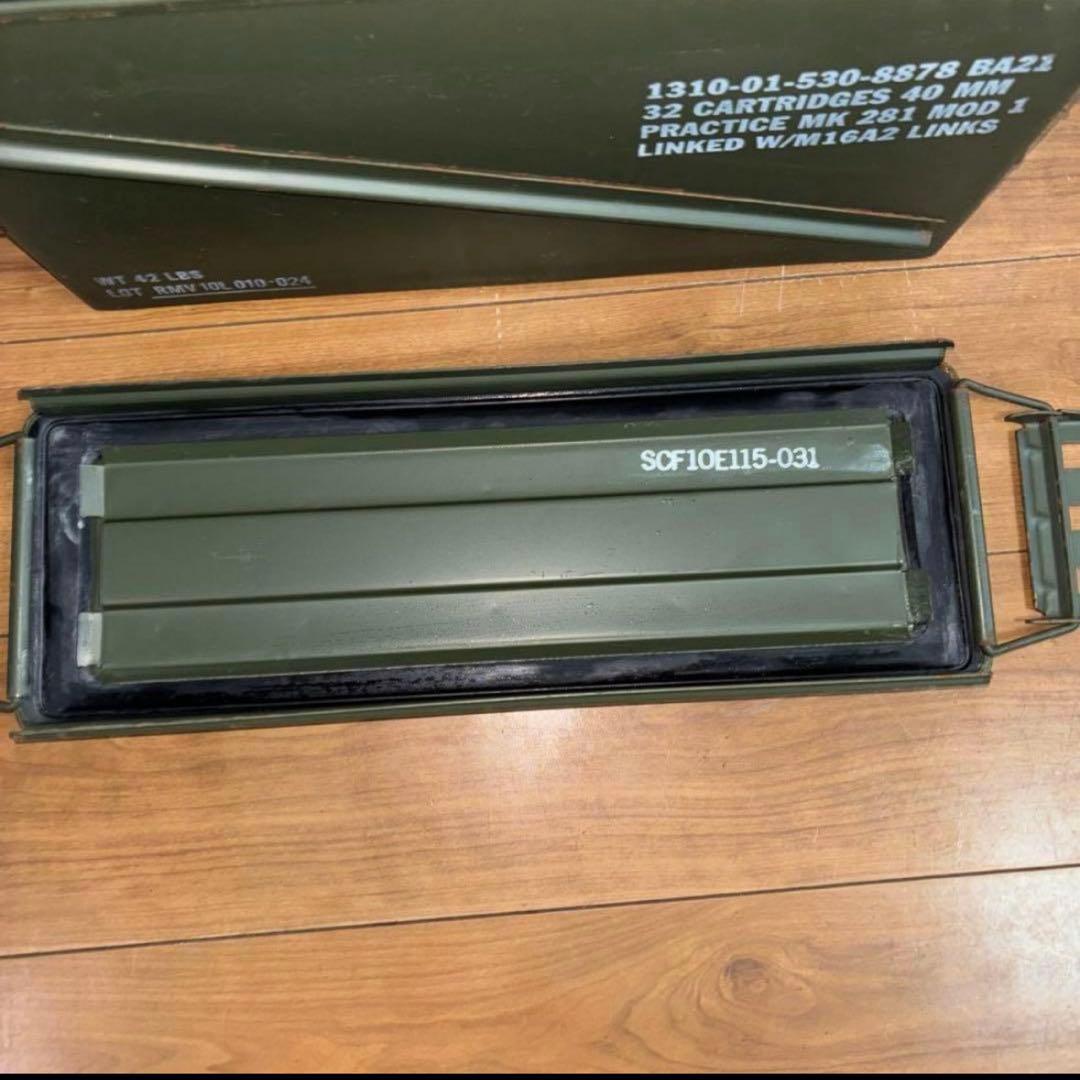 米軍　実物　AMMO BOX 40mm 32CARTRIDGES 弾薬箱