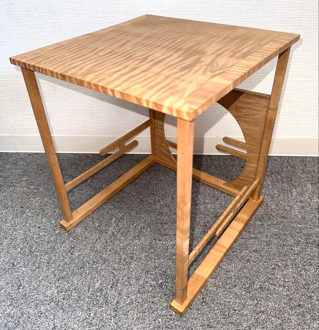 指物師　平安栄斎作　旭棚　茶道具　茶棚　四方棚　玉杢材